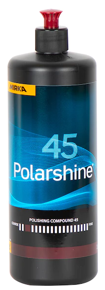 Polarshine 45 kiillotusaine. Karkeusaste karkea. Tilavuus 1 litra.